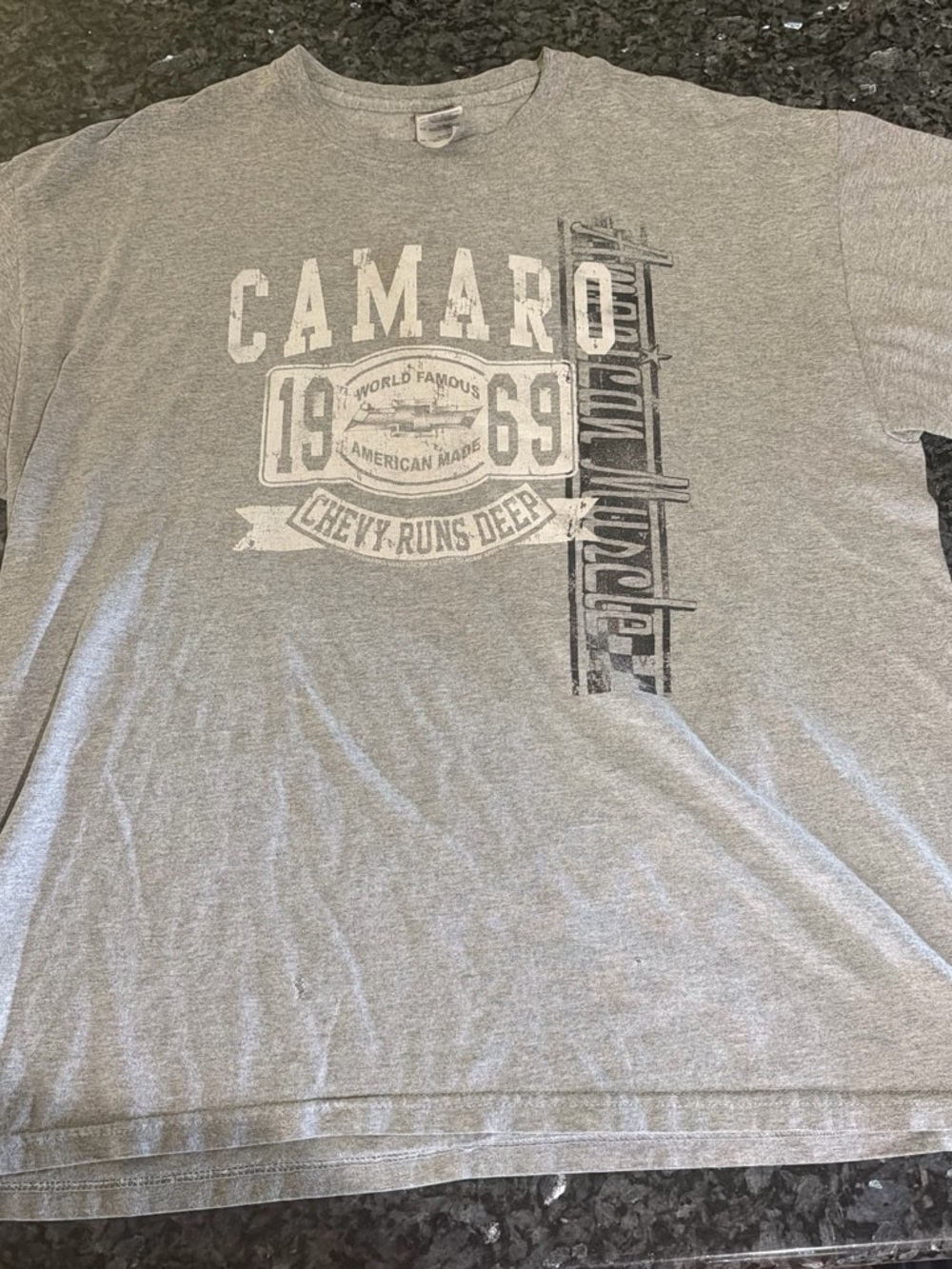 Gildan Gray Camaro Graphic Short Sleeve Tee